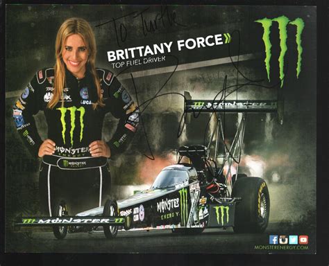 Brittany Force NHRA Autographed 8 x 10 Hero Card-2015-2013 NHRA Rookie ...