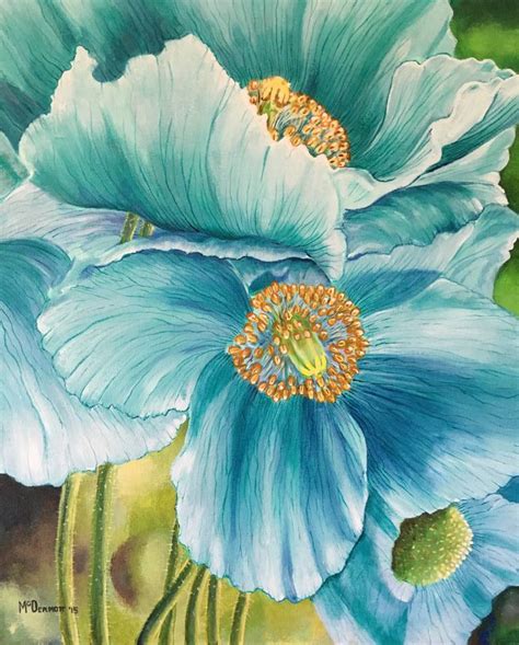 Blue Poppies Painting at PaintingValley.com | Explore collection of ...