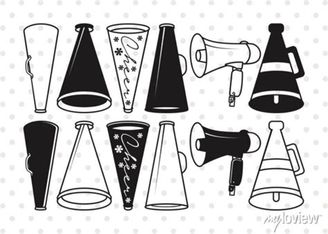 Cheer megaphone silhouette, cheer megaphone svg, megaphone svg, posters for the wall • posters ...