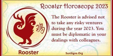 Rooster Horoscope 2023 - Luck and Feng Shui Predictions! - SunSigns.Org