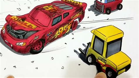 Draw CARS 3 LIGHTNING McQUEEN After Crash Scene - Compilation | Drawing and Coloring | Tim Tim ...