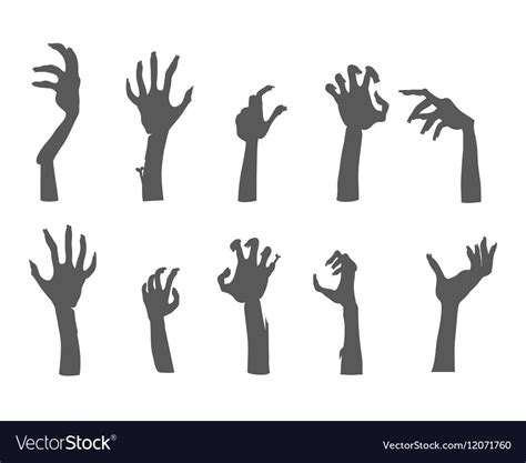 Zombie hands sticking out from the ground Vector Image