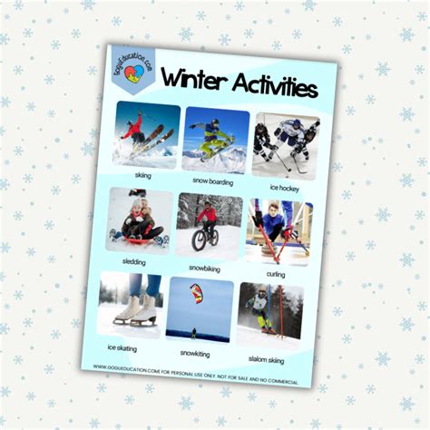 English Vocabulary Winter Activities — Gogu Education