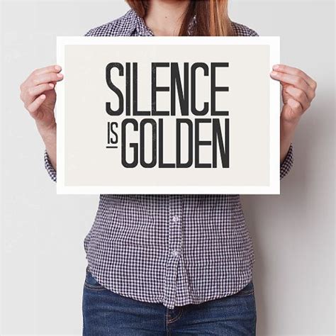 Silence is golden poster, art prin, typography poster, quote art, quote poster, silenc ...