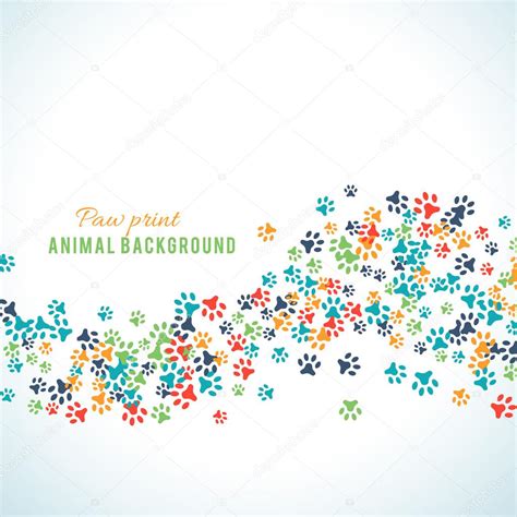 Colorful animal footprint ornament border isolated on white background — Stock Vector © Kannaa ...