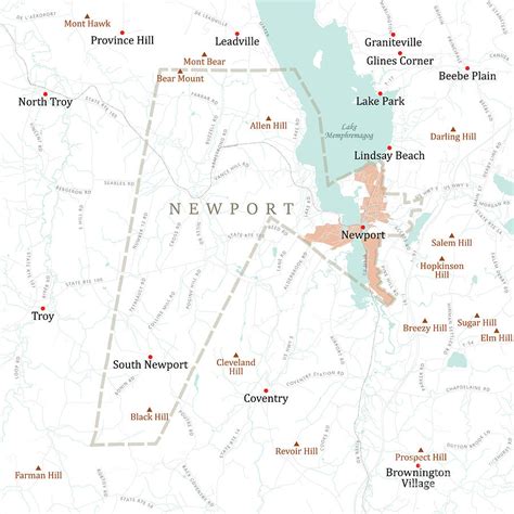 VT Orleans Newport Vector Road Map Digital Art by Frank Ramspott - Pixels