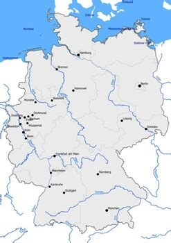 The longest rivers in Germany with the silent map by World city maps