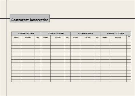 Reservation Card Template