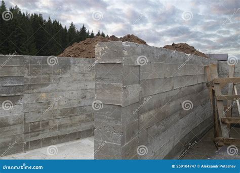 Concrete Foundation for the Construction of a House.Construction of Private Houses Stock Image ...