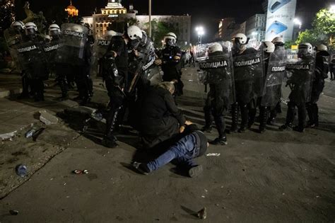 Demonstrators attempt to storm Serbian parliament on 4th night of ...