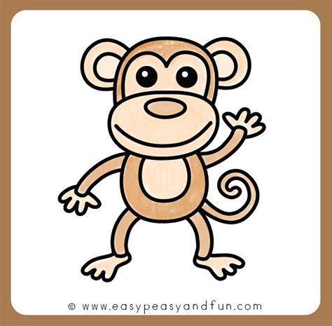 Cute Easy Monkey Drawing For Kids - Goimages Today