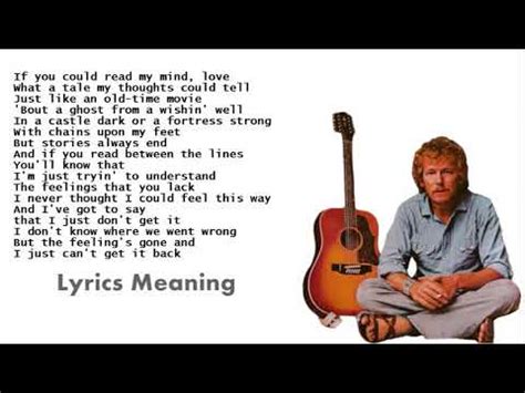 Gordon Lightfoot - If You Could Read My Mind | Lyrics Meaning - YouTube