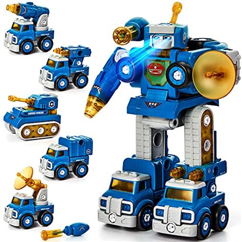 hahaland Toys for 5+ Year Old Boys - 5 in 1 Take Apart Robot Toys for 5 Year Old Boys STEM Toys ...