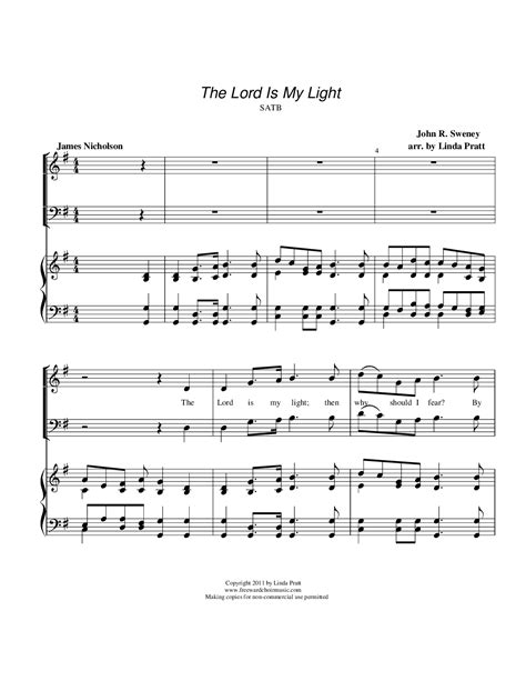 The Lord Is My Light (by Linda Pratt -- SATB)