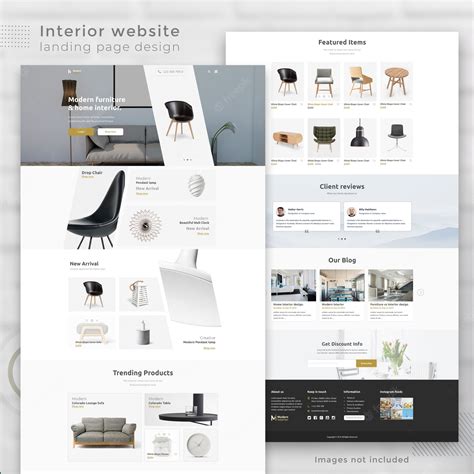 Premium PSD | Modern interior e-commerce website landing page