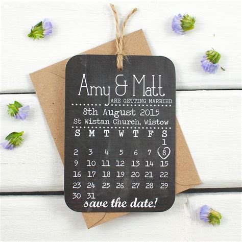 save the date cards chalkboard calendar by norma&dorothy ...