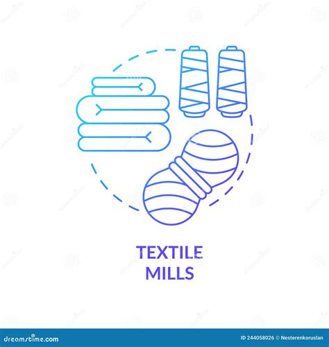 Textile Mills Blue Gradient Concept Icon Stock Vector - Illustration of ...