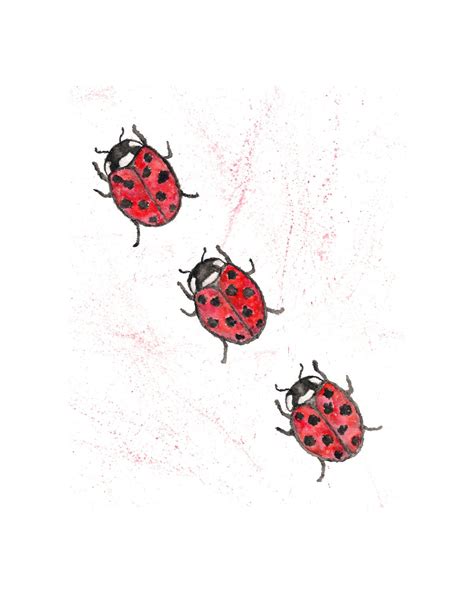 Ladybug watercolor original painting ladybug art by ThimbleSparrow