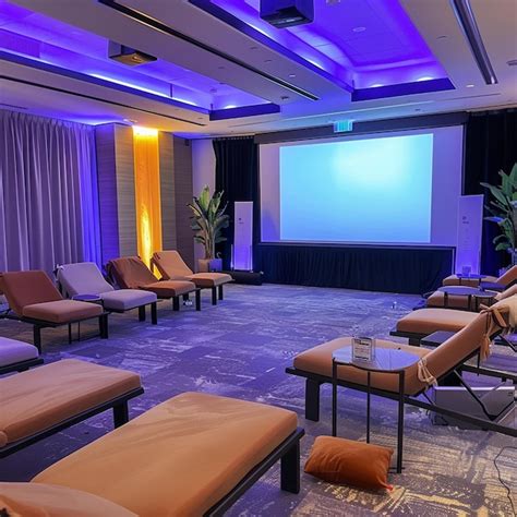 Modern Conference Setup with Short Throw Projector Projector Screen and ...