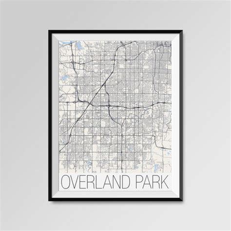 OVERLAND PARK City Map Print Modern City Poster Kansas | Etsy