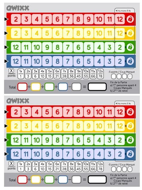 Qwixx Score Sheets Printable - Printable Word Searches