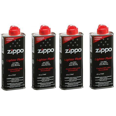 Zippo Lighter Fuel Fluid 4 oz (118ml) - 4 Can - Walmart.com - Walmart.com