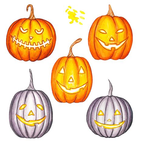 Set of watercolor pumpkins for halloween isolated 11136563 Vector Art at Vecteezy