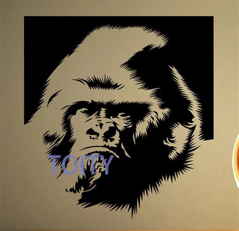 King Kong Sticker Wall Room Decor Art Wild Gorilla Head Face Vinyl ...