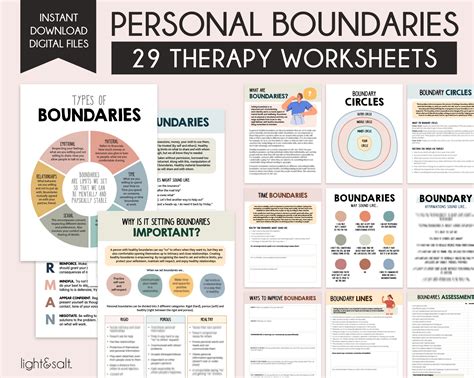 Boundaries Workbook Personal Boundaries Worksheets Setting - Etsy