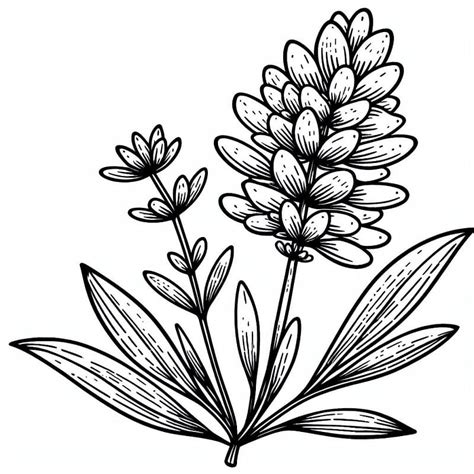 Drawing of Lavender coloring page - Download, Print or Color Online for Free