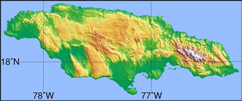 Map of jamaica showing mountains - Map of jamaica showing mountains ...