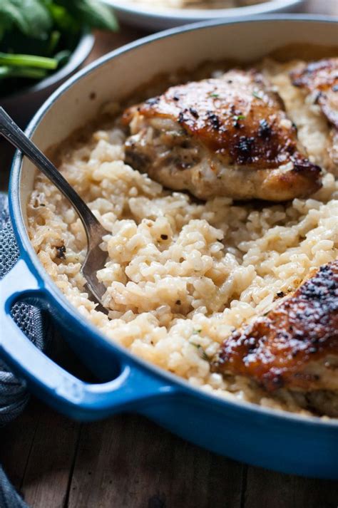 One Pot Creamy Baked Risotto with Lemon Pepper Chicken | Recipe ...