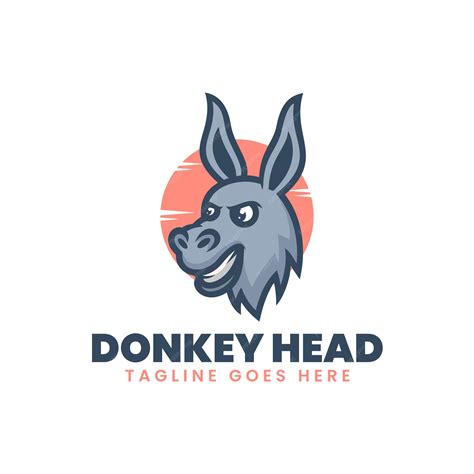 Premium Vector | Vector logo illustration donkey head mascot cartoon style