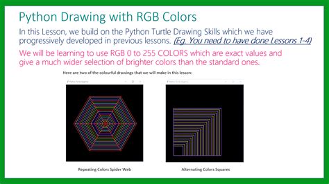 Python Turtle Graphics – Using RGB Colors – Passy World of ICT