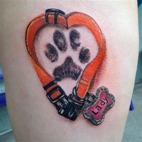 Dog collar tattoo by Diane Lange @moonlighttattoo #dog #dogcollar # ...