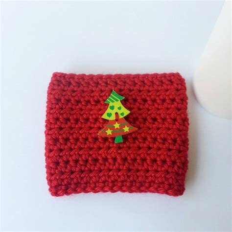 Handmade Coffee Sleeve Red Christmas Tree N3 free image download