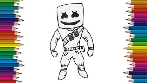 How to draw marshmello from fortnite - Fortnite drawing easy for Beginners