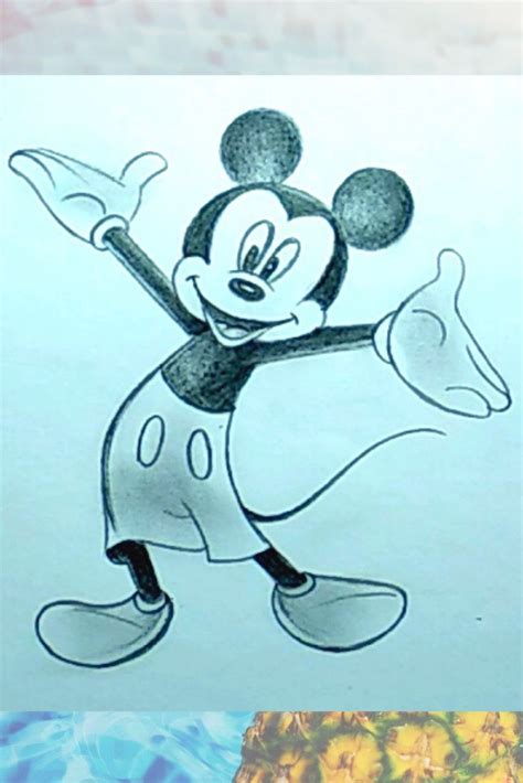 How To Draw Mickey Mouse With Pencils Easy For Beginners | Pencil drawings easy, Easy drawings ...