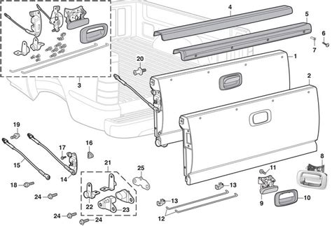 Gmc Tailgate Parts Diagram Tailgate Gmc Diagram Sierra Latch