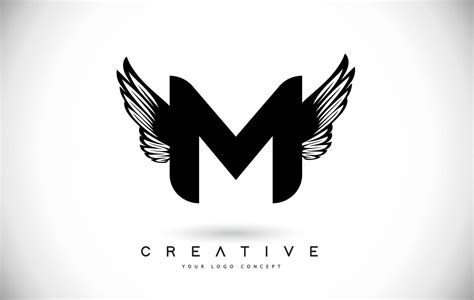 M Letter Logo with Wings. Creative Wing Letter M Logo icon Design ...