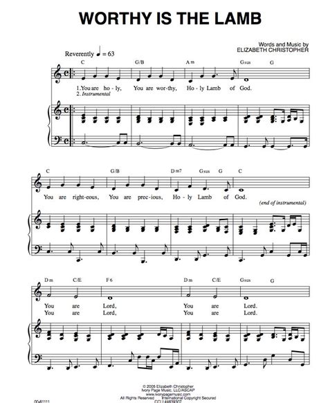 Free Printable Praise And Worship Sheet Music