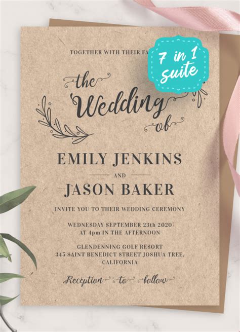 Rustic Wedding Invitations - Get Printed or Digital