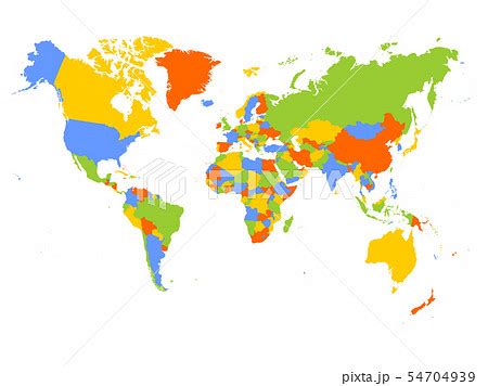 World High Detailed Blank Political Map Of Colors Scheme Vector Map On White Background | lupon ...