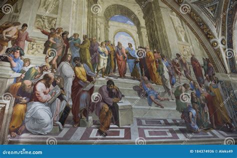 Ancient Frescoes Raphael Rooms School of Athens Editorial Photo - Image ...