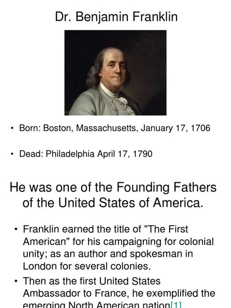 Dr. Benjamin Franklin Report | Benjamin Franklin | United States ...