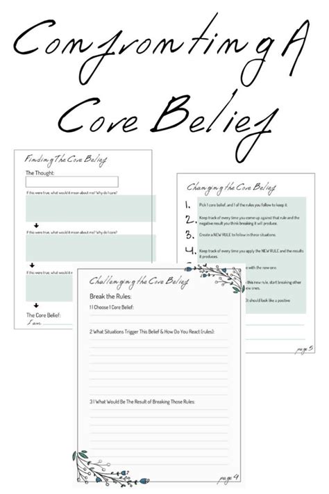 Negative Core Beliefs Worksheet - Printable Word Searches