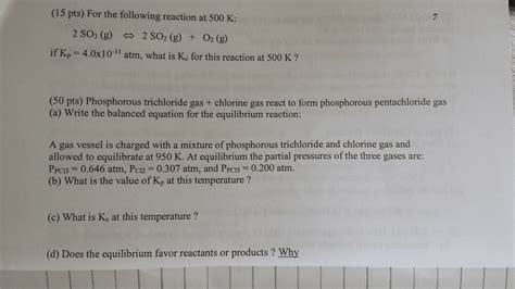 OneClass: 1. The reaction of bromine gas with chlorine gas has a Kp ...