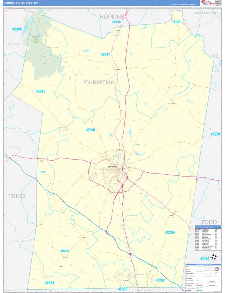 Christian County Wall Map Premium Style