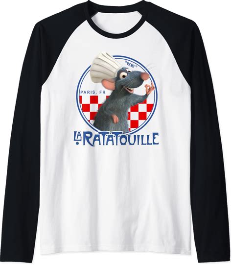 Amazon.com: Disney Pixar Ratatouille Remy Chef Hat Portrait Raglan Baseball Tee : Clothing ...