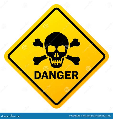 Danger skull sign stock vector. Illustration of caution - 138483792